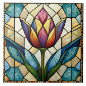 Tulip Blume Glasmosaik Fliese (Vorderseite)
