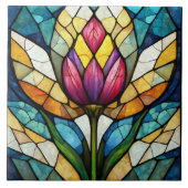 Tulip Blume Glasmosaik Fliese (Vorderseite)