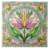 Tulip Blume Glasmosaik Fliese (Vorderseite)