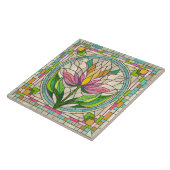 Tulip Blume Glasmosaik Fliese (Seite)