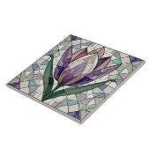 Tulip Blume Glasmosaik Fliese (Seite)