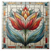 Tulip Blume Glasmosaik Fliese (Vorderseite)