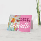 Tulip Blume Happy Birthday Frauen Namenskarte Karte (Vorderseite)