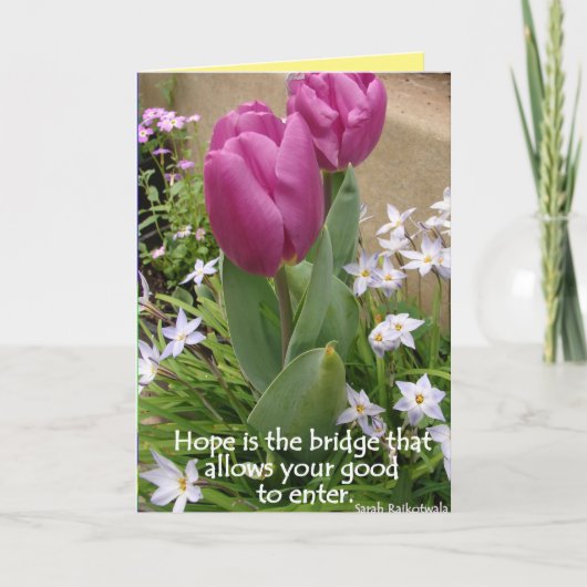 Tulip Blume Hoffnung ist die Bridge Quote Card Karte (Vorderseite)