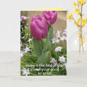 Tulip Blume Hoffnung ist die Bridge Quote Card Karte (Gelbe Blume)