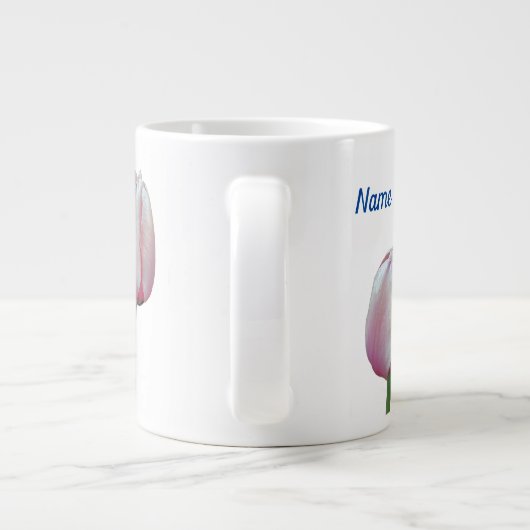 Tulip-Blume Ihr Name Personalisiert Jumbo-Tasse (Rückseite)