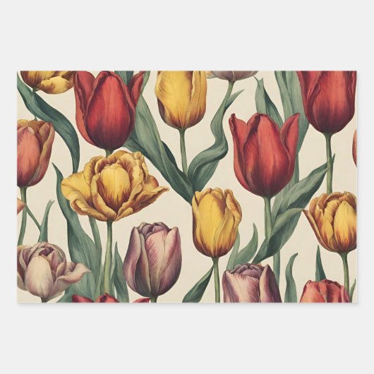 Tulip Blume Jeden Anlaß Geschenkpapier Set (Vorderseite)