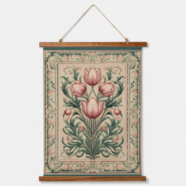 Tulip Blume Mittelalterliches Wandteppich Mit Holzrahmen