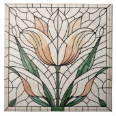 Tulip Blume mosaic - Pastelle Fliese (Vorderseite)