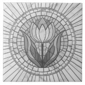 Tulip Blume Mosaik - Weißer Marmor Fliese (Vorderseite)