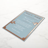 Tulip Blume, Pastellblauer Hochzeitstag, ovale Gre Folieneinladung (Gedreht)