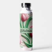 Tulip Blume Personalisiert 3D Nahtloses Muster Trinkflasche (Links)