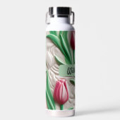 Tulip Blume Personalisiert 3D Nahtloses Muster Trinkflasche (Vorne)