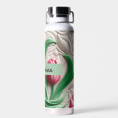 Tulip Blume Personalisiert 3D Nahtloses Muster Trinkflasche (Rückseite)