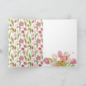 Tulip Blume Personalisiert Ostern Foto Feiertagskarte (Innenseite)