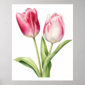 Tulip Blume, Pink Tulip, minimalistisch, botanisch Poster (Vorne)