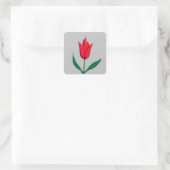 Tulip-Blume Quadratischer Aufkleber (Tasche)