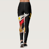 Tulip-Blume, schwarzer Hintergrund Leggings (Rückseite)