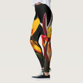 Tulip-Blume, schwarzer Hintergrund Leggings (Links)