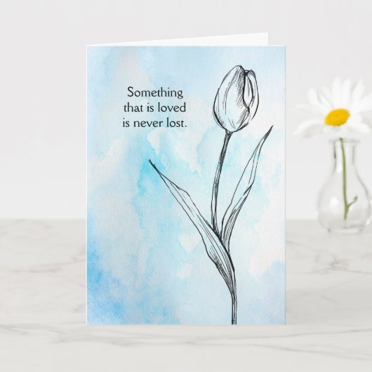 Tulip Blume Sympathy Card Loss Beerdigung Memorial Karte (Kleine Pflanze)