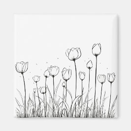 Tulip Blume Tulipa Floral Stift Design Magnet