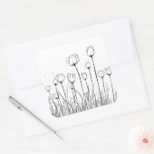 Tulip Blume Tulipa Floral Stift Design Quadratischer Aufkleber (Umschlag)