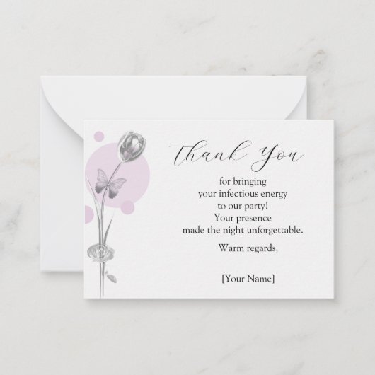 Tulip Blume Vielen Dank Mitteilungskarte (Vorderseite)