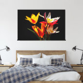 Tulip-Blume vor schwarzem Hintergrund Leinwanddruck (Insitu (Schlafzimmer))