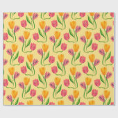 Tulip-Blume Wasserfarbenmuster Geschenkpapier (Flach)