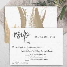 Tulip Blume Wedding Menü Auswahl UAWG Golden RSVP Karte