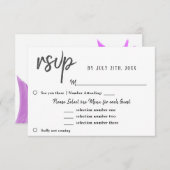 Tulip Blume Wedding Menü Auswahl UAWG Lila RSVP Karte (Vorne/Hinten)