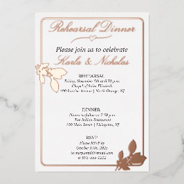 Tulip Blume Weißes Probe Abendessen Folieneinladung