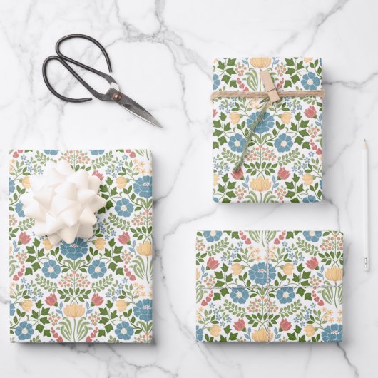 Tulip-Blumen-Teppich Geschenkpapier Set (Vorderseite)