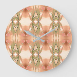 Tulip Blumenuhr mit Grün und Korallen Große Wanduhr