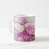 Tulip Blush Wasserfarben Blume Kaffeetasse (Vorderseite Links)