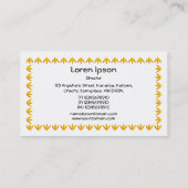 Tulip Border 3d - Amber auf weiß Visitenkarte (Rückseite)