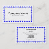 Tulip Border 3d - Blau auf Weiß Visitenkarte (Vorne/Hinten)