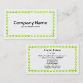 Tulip Border 3d - Chartreuse Green auf Weiß Visitenkarte (Vorne/Hinten)