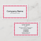 Tulip Border 3d - Red on White Visitenkarte (Vorne/Hinten)