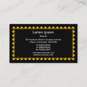 Tulip Border - Amber auf schwarz Visitenkarte (Rückseite)