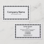 Tulip Border - Black on White (Gold Card) Visitenkarte (Vorne/Hinten)