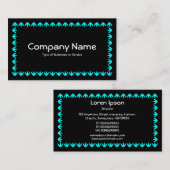 Tulip Border - Cyan on Black Visitenkarte (Vorne/Hinten)