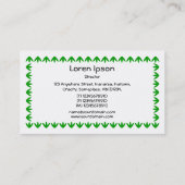 Tulip Border - grün auf Weiß Visitenkarte (Rückseite)