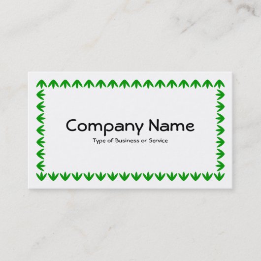 Tulip Border - grün auf Weiß Visitenkarte (Vorderseite)