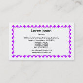 Tulip Border - Lila auf Weiß Visitenkarte (Rückseite)