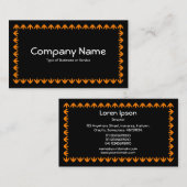 Tulip Border - Orange auf schwarz Visitenkarte (Vorne/Hinten)