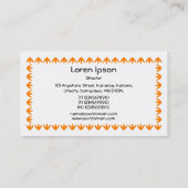 Tulip Border - Orange auf Weiß Visitenkarte (Rückseite)