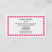 Tulip Border - rot auf weiß Visitenkarte (Rückseite)