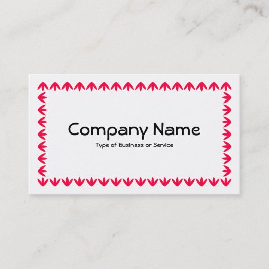 Tulip Border - rot auf weiß Visitenkarte (Vorderseite)