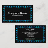 Tulip Border - Sky Blue auf Black Visitenkarte (Vorne/Hinten)